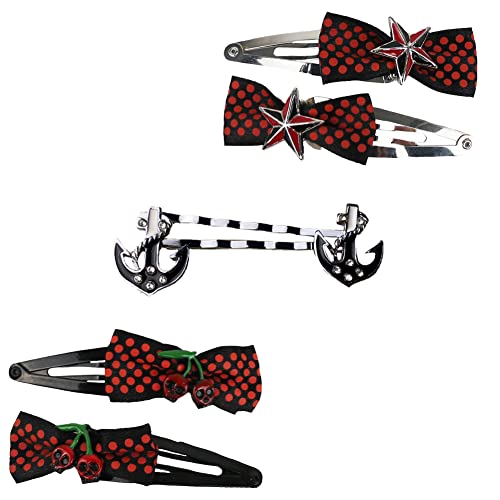 Haarspangen Lustige Auffällige Motive für Kinder Halloween Fasching Karneval Cosplay Haarschmuck für Damen (Bunt gemischte Haarspangen 3er Set) von ROCK DADDY Estd 2000 ROCK HARD CLOTHING