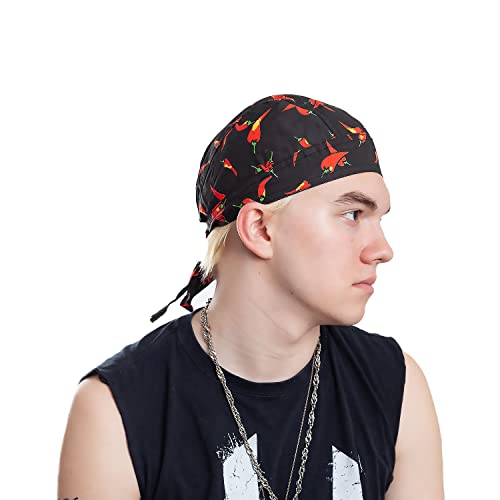 Kopftuch Atmungsaktiv Sports Bandana Bikertuch Radmütze Schnelltrocknend Pirat UV Schutz verstellbar Radsport Schweißabsorbierende Kopfbedeckung (Chilli on my Zandanna Kopftuch) von ROCK DADDY Estd 2000 ROCK HARD CLOTHING