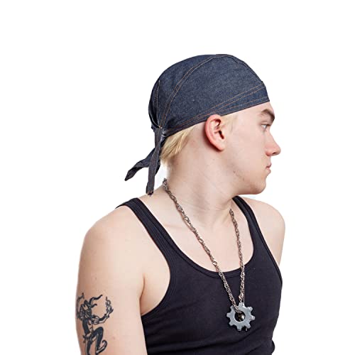 Kopftuch Atmungsaktiv Sports Bandana Bikertuch Radmütze Schnelltrocknend Pirat UV Schutz verstellbar Radsport Schweißabsorbierende Kopfbedeckung (Denim Edition Zandanna Kopftuch) von ROCK DADDY Estd 2000 ROCK HARD CLOTHING