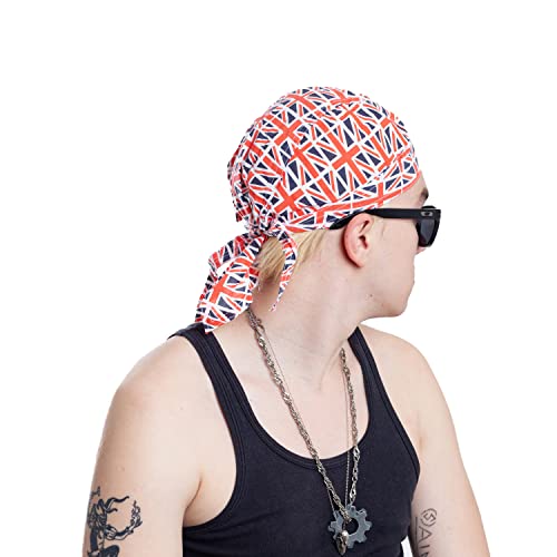 Kopftuch Atmungsaktiv Sports Bandana Bikertuch Radmütze Schnelltrocknend Pirat UV Schutz verstellbar Radsport Schweißabsorbierende Kopfbedeckung (Union Jack Zandanna) von ROCK DADDY Estd 2000 ROCK HARD CLOTHING