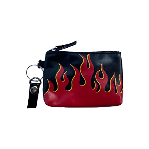 Münzbörse für Damen und Herren Mini Portemonnaie Kleingeld Münzbeutel Geldbörse Brieftasche Geldbeutel (Flammen) von ROCK DADDY Estd 2000 ROCK HARD CLOTHING