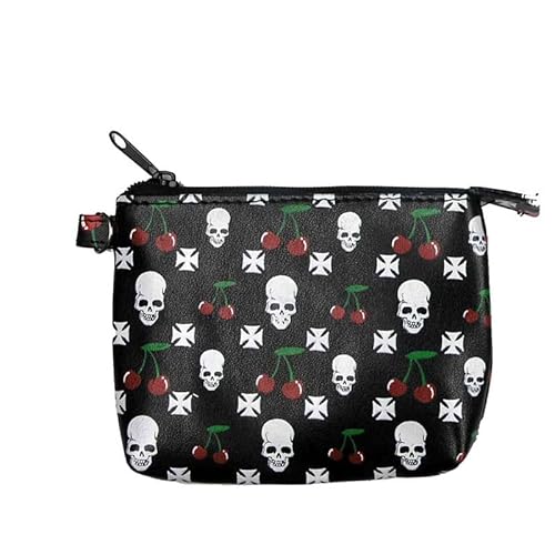 Münzbörse für Damen und Herren Mini Portemonnaie Kleingeld Münzbeutel Geldbörse Brieftasche Geldbeutel (Totenkopf) von ROCK DADDY Estd 2000 ROCK HARD CLOTHING