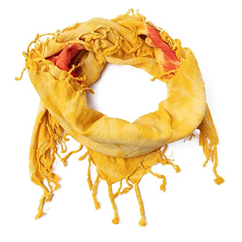 Halstuch Kopftuch Shemagh Palituch Taktischer Arabischer Arafat Schal Dreieckstuch Palästinenser PLO 100% Baumwolle (Orange/Geld Tie Die) von ROCK DADDY Estd 2000 ROCK HARD CLOTHING