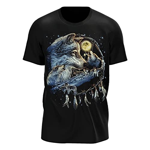 Wild Glow in The Dark Herren/Fraun T Shirt mit Wolfen Motive (as3, Alpha, 3X_l, Regular, Regular, V9) von ROCK DADDY Estd 2000 ROCK HARD CLOTHING