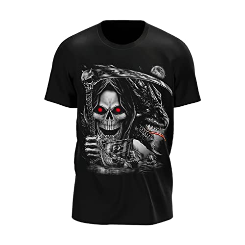 Wild Glowin The Dark Herren/Frauen T Shirt mit Totenköpfen Motiven (as3, Alpha, 3X_l, Regular, Regular, V11) von ROCK DADDY Estd 2000 ROCK HARD CLOTHING