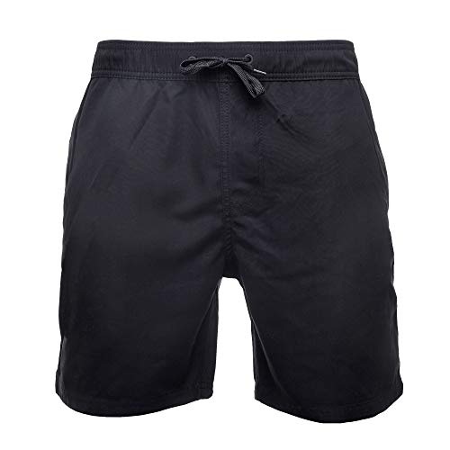 ROCK-IT Apparel Badeshorts Herren I Badehose schnelltrocknend mit Mesh Innenhose und Taschen [S-5XL] Premium Männer Beach Short für den Strand, Meer surfen oder Schwimmbad I Schwarz Medium von ROCK-IT Apparel