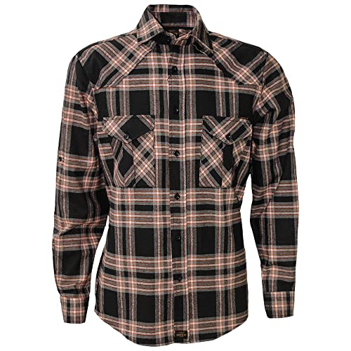 ROCK-IT Apparel Flanellhemd Herren kariert Langarm Baumwolle Holzfällerhemd Männer Karohemd Regular Schnitt weicher Stoff Made in Europe [Größen S-5XL] M Schwarz/Rot/Grau von ROCK-IT Apparel