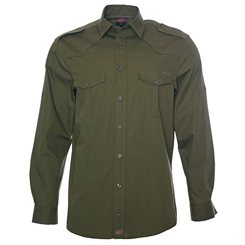 ROCK-IT Apparel® Herren Hemd Langarm US-Hemd Military Look Worker Hemd Worker Shirt Freizeit Made in Europa Größen S-5XL - Farbe Olive RI1011-4XL von ROCK-IT Apparel