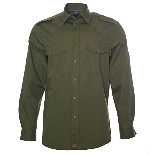 ROCK-IT Apparel® Herren Hemd Langarm US-Hemd Military Look Worker Hemd Worker Shirt Freizeit Made in Europa Größen S-5XL - Farbe Olive RI1011-S von ROCK-IT Apparel