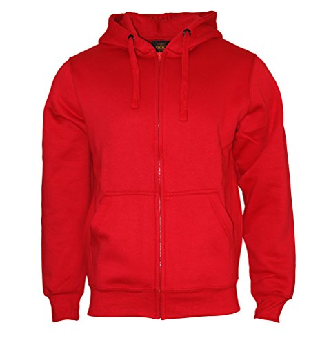 ROCK-IT Apparel® Herren Kapuzenjacke Zipper Hoodie Kapuzen Sweater Jacke Workerhoodie Pullover Hoody Größen XS-5XL - Farbe Rot 5X-Large von ROCK-IT Apparel