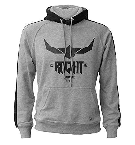 ROCK-IT Apparel® Herren Kapuzenpullover Athletic - Hoody für Sport Freizeit - weiche leichte Sommer Baumwolle - Sweatshirt mit Kapuze - Größen S-5XL - Farbe Heather Grau 3XL von ROCK-IT Apparel