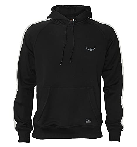 ROCK-IT Apparel® Herren Kapuzenpullover Athletic Solid - Hoody für Sport Freizeit - weiche leichte Sommer Baumwolle - Sweatshirt mit Kapuze - Größen S-5XL - Farbe Schwarz L von ROCK-IT Apparel