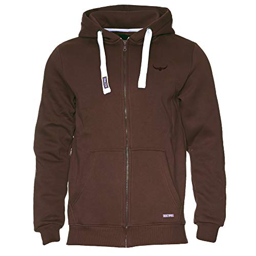 ROCK-IT Apparel Herren Premium Kapuzenjacke Zipper Hoodie Kapuzen Sweater Jacke Workerhoodie Pullover Hoody Größen S-5XL Farbe Braun XL von ROCK-IT Apparel