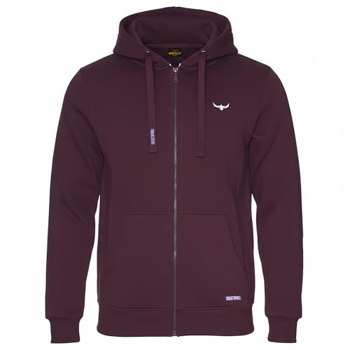 ROCK-IT Apparel® Herren Premium Kapuzenjacke Zipper Hoodie Kapuzen Sweater Jacke Workerhoodie Pullover Hoody Größen S-5XL Farbe Burgund Rot XXL von ROCK-IT Apparel