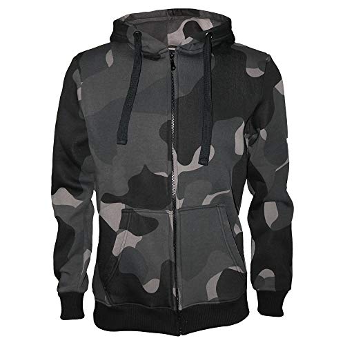 ROCK-IT Apparel® Herren Premium Kapuzenjacke Zipper Hoodie Kapuzen Sweater Jacke Workerhoodie Pullover Hoody Größen S-5XL Farbe Night Camouflage S von ROCK-IT Apparel