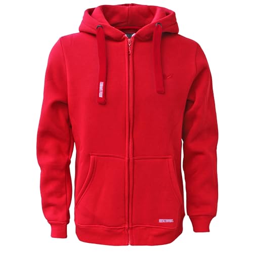 ROCK-IT Apparel® Herren Premium Kapuzenjacke Zipper Hoodie Kapuzen Sweater Jacke Workerhoodie Pullover Hoody Größen S-5XL Farbe Rot XXL von ROCK-IT Apparel