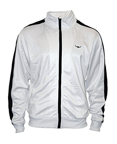 ROCK-IT Apparel I Herren Track Jacket I stylische und hochwertige Retro Style Trainingsjacke I Tracktop I Sweater Jacke [S-3XL] Weiß Schwarz XXL von ROCK-IT Apparel