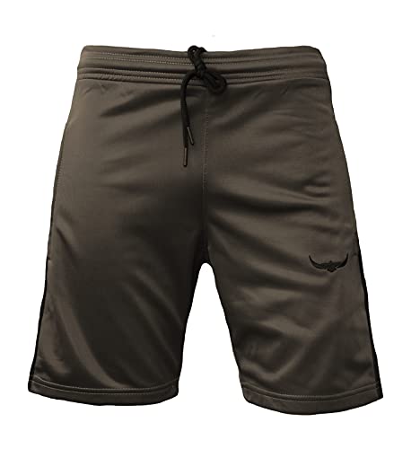 ROCK-IT Apparel® Herren Track Short - stylische und hochwertige Retro Style Trainingshose - Männer Fitness Kurze Hose - Größen S-XXXL - Farbe Olive/Schwarz XL von ROCK-IT Apparel