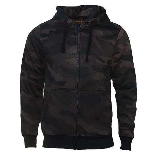 ROCK-IT Apparel® Kapuzenjacke Camouflage Herren Heavy Hoodie Sweatjacke Männer Zipper Hoody Workerhoodie Pullover S-5XL mit Reißverschluss Und Fleece-Innenseite Dark Camo 4XL von ROCK-IT Apparel