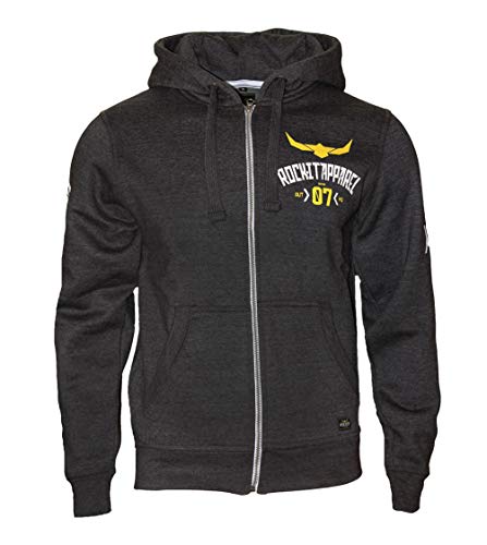 ROCK-IT Apparel Kapuzenjacke Herren Racer 07" Sweatjacke Heavy Hoodie Zipper Hoody S-5XL Ziphood mit Kapuze Reißverschluss und Fleece-Innenseite Grau M von ROCK-IT Apparel