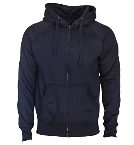 ROCK-IT Apparel Kapuzenjacke Slim FIT, Herren Sweatjacke, Heavy Hoodie Zipper, Ziphood, Workerhoodie, Pullover mit Reißverschluss und Fleece-Innenseite [S-3XL] Navy Medium von ROCK-IT Apparel