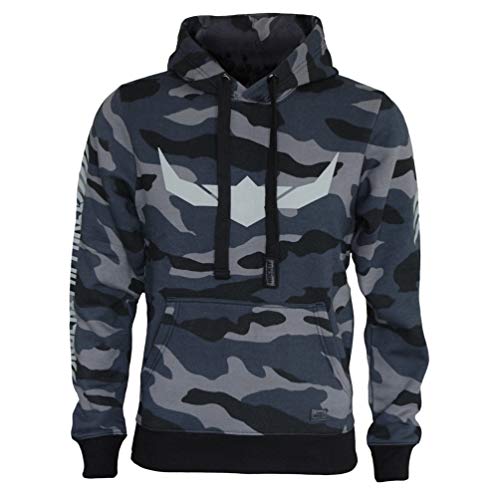 ROCK-IT Apparel Kapuzenpullover Herren Camouflage Kapuzensweater Urban Streetstyle Hoodie mit Kapuze und Fleece-Innenseite Hoody S-5XL RI1053 Camo Grau/Blau S von ROCK-IT Apparel