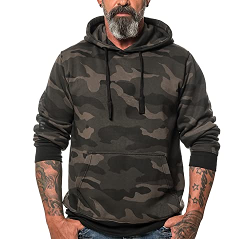 ROCK-IT Apparel Kapuzenpullover Herren Hoodie Workerhoodie Kapuzenpulli Sweatshirt Männer Hoody Größe XS-5XL hochwertig und sehr Soft Dark Camo 3XL von ROCK-IT Apparel