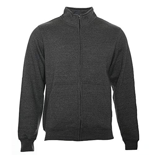 ROCK-IT Apparel I Sweatjacke Herren ohne Kapuze I Sweatshirt Herren mit Stehkragen und Reißverschluss [S-5XL] Premium Qualität mit Fleece-Innenseite I Dark Heather Grau Medium von ROCK-IT Apparel