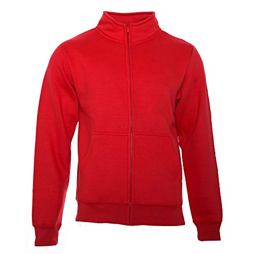 ROCK-IT Apparel I Sweatjacke Herren ohne Kapuze I Sweatshirt Herren mit Stehkragen und Reißverschluss [S-5XL] Premium Qualität mit Fleece-Innenseite I Rot 3X-Large von ROCK-IT Apparel