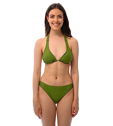 ROCK-IT Apparel Bikini Damen Set I Bikinioberteil Set mit Bikinihose I Triangel Bikini mit Push up Pads zum rausnehmen I Farbe Olive Grün (Slip S - Top S) von ROCK-IT Apparel