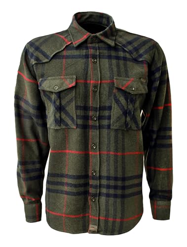 ROCK-IT Apparel Flanellhemd Herren kariert Langarm Baumwolle Holzfällerhemd Männer Karohemd Regular Schnitt weicher Stoff Made in Europe [Größen S-5XL] L Grün von ROCK-IT Apparel