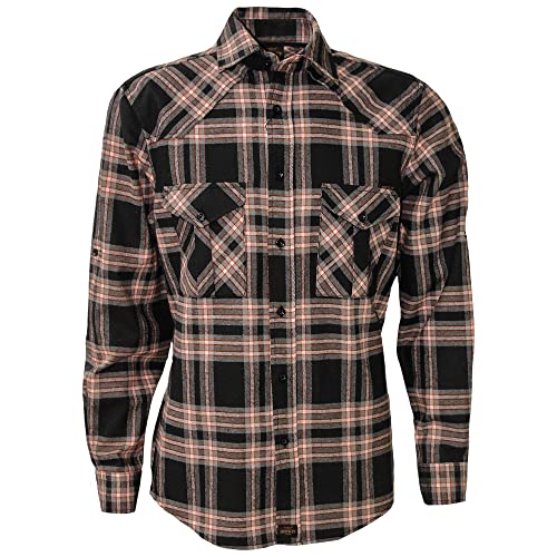 ROCK-IT Apparel Flanellhemd Herren kariert Langarm Baumwolle Holzfällerhemd Männer Karohemd Regular Schnitt weicher Stoff Made in Europe [Größen S-5XL] XL Schwarz/Rot/Grau von ROCK-IT Apparel