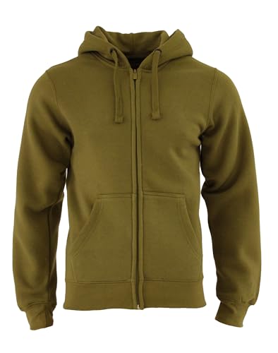 ROCK-IT Apparel Herren Kapuzenjacke Zipper Hoodie Kapuzen Sweater Jacke Workerhoodie Pullover Hoody Größen XS-5XL - Farbe Marinegold Olive L von ROCK-IT Apparel