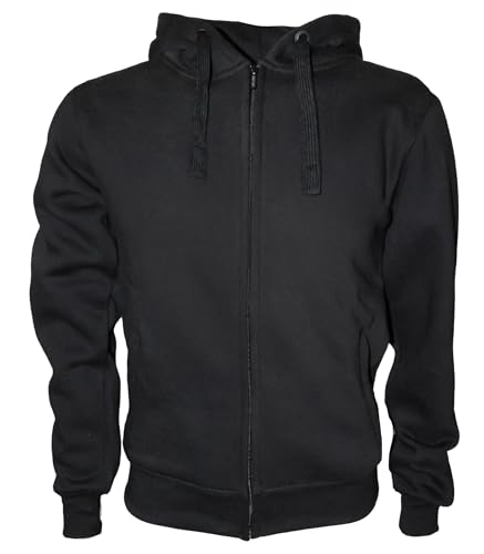 ROCK-IT Apparel Herren Kapuzenjacke mit Seitentaschen Zipper Hoodie Kapuzen Sweater Jacke Workerhoodie Pullover Hoody [Größen S-5XL] Schwarz XL von ROCK-IT Apparel