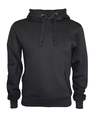 ROCK-IT Apparel Herren Kapuzenpullover mit Seitentaschen Schwerer und weicher Stoff Hoodie Sweater Workerhoodie Hoody [Größen S-5XL] Schwarz M von ROCK-IT Apparel