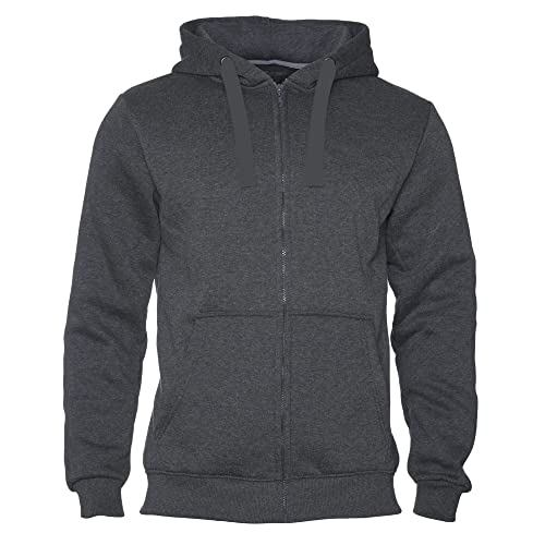 ROCK-IT Apparel I Kapuzenjacke Herren I Premium Qualität I Naked einfärbiger Hoodie ohne Label oder Druck I sehr weicher Stoff I Sweater I Zipper I Workerhoodie I Pullover I Hoody Dark h. Grau L von ROCK-IT Apparel