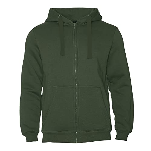 ROCK-IT Apparel I Kapuzenjacke Herren I Premium Qualität I Naked einfärbiger Hoodie ohne Label oder Druck I sehr weicher Stoff [S-5XL] Sweater I Zipper I Workerhoodie I Pullover I Hoody Olive 4XL von ROCK-IT Apparel