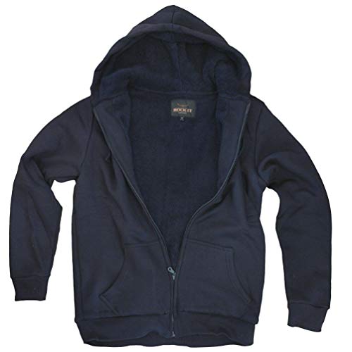 ROCK-IT Apparel Herren Winter Sweatjacke Premium Kapuzenpullover Workerhoodie Kapuzenjacke mit gefüttertem Torso und Kapuze Größen S-5XL Farbe Navy Heather 5XL von ROCK-IT Apparel