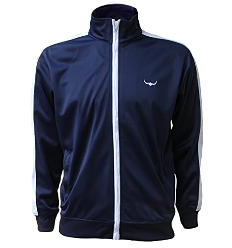 ROCK-IT Apparel I Herren Track Jacket I stylische und hochwertige Retro Style Trainingsjacke I Tracktop I Sweater Jacke [S-3XL] Navy - XXL von ROCK-IT Apparel