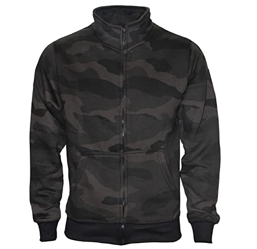ROCK-IT Apparel I Sweatjacke Herren ohne Kapuze I Sweatshirt Herren mit Stehkragen und Reißverschluss [S-5XL] Premium Qualität mit Fleece-Innenseite I Dark Camouflage 4XL von ROCK-IT Apparel