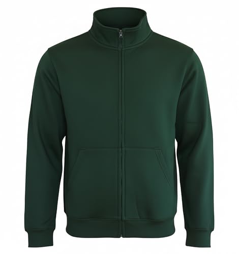 ROCK-IT Apparel I Sweatjacke Herren ohne Kapuze I Sweatshirt Herren mit Stehkragen und Reißverschluss [S-5XL] Premium Qualität mit Fleece-Innenseite I Emaille Grün 5X-Large von ROCK-IT Apparel