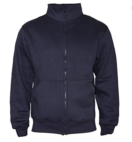 ROCK-IT Apparel I Sweatjacke Herren ohne Kapuze I Sweatshirt Herren mit Stehkragen und Reißverschluss [S-5XL] Premium Qualität mit Fleece-Innenseite I Navy X-Large von ROCK-IT Apparel