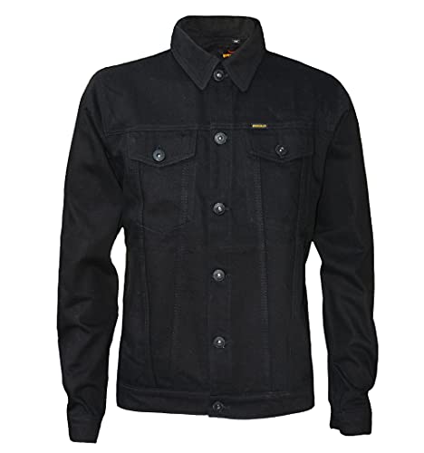 ROCK-IT Apparel Jeansjacke Herren langarm Männer Premium Denim Jacke Übergangsjacke Größen S-5XL Farbe Schwarz 4XL von ROCK-IT Apparel