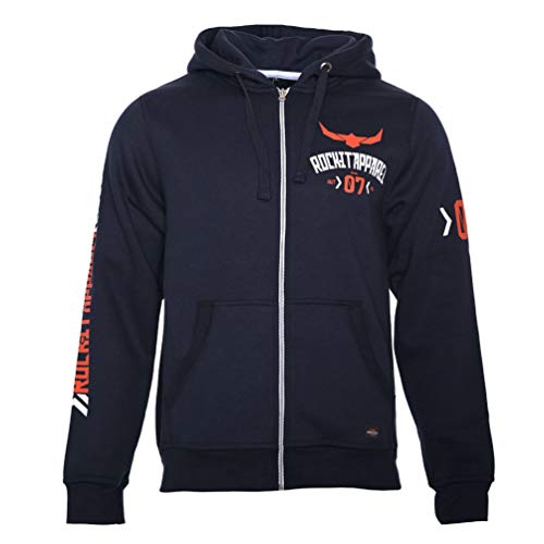 ROCK-IT Apparel Kapuzenjacke Herren Racer 07" Sweatjacke Heavy Hoodie Zipper Hoody S-5XL Ziphood mit Kapuze Reißverschluss und Fleece-Innenseite Navy Blau M von ROCK-IT Apparel