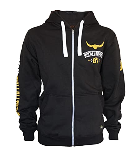 ROCK-IT Apparel Kapuzenjacke Herren Racer 07" Sweatjacke Heavy Hoodie Zipper Hoody S-5XL Ziphood mit Kapuze Reißverschluss und Fleece-Innenseite Schwarz S von ROCK-IT Apparel