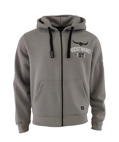 ROCK-IT Apparel Kapuzenjacke Herren Racer 07" Sweatjacke Heavy Hoodie Zipper Hoody S-5XL Ziphood mit Kapuze Reißverschluss und Fleece-Innenseite Ultimate Grau 5XL von ROCK-IT Apparel