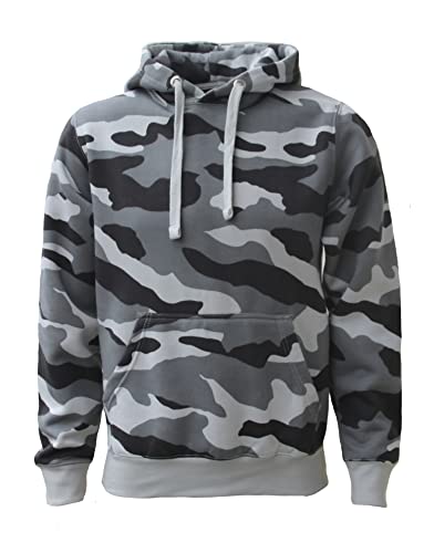 ROCK-IT Apparel Kapuzenpullover Herren Hoodie Workerhoodie Kapuzenpulli Sweatshirt Männer Hoody Größe XS-5XL hochwertig und sehr Soft Camouflage Grau 4XL von ROCK-IT Apparel