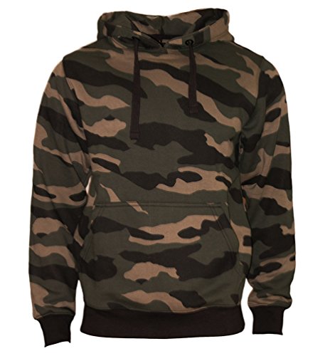 ROCK-IT Apparel Kapuzenpullover Herren Hoodie Workerhoodie Kapuzenpulli Sweatshirt Männer Hoody Größe XS-5XL hochwertig und sehr Soft Camouflage Grün/Braun 3X-Large von ROCK-IT Apparel