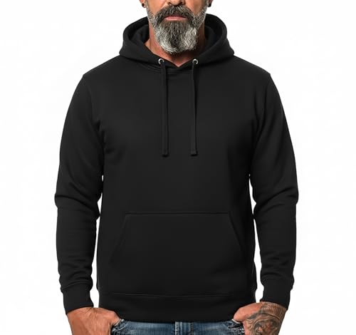 ROCK-IT Apparel Kapuzenpullover Herren Hoodie Workerhoodie Kapuzenpulli Sweatshirt Männer Hoody Größe XS-5XL hochwertig und sehr Soft Schwarz 4X-Large von ROCK-IT Apparel