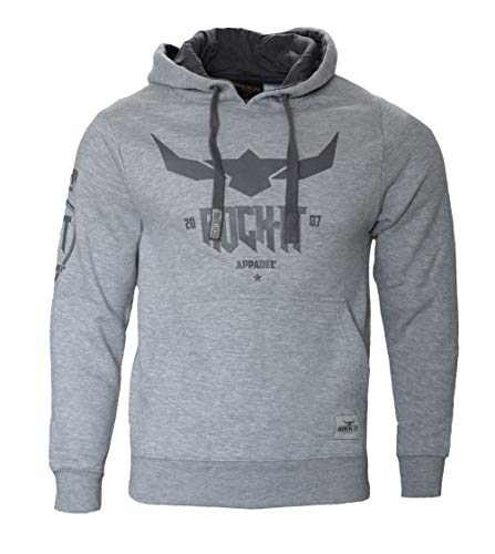 ROCK-IT Apparel Kapuzenpullover Herren Kapuzensweater Urban Streetstyle Hoodie mit Kapuze Größen S-5XL Hoody ohne Reißverschluss Kapuzenpulli mit Fleece innen S-5XL Heather Grau XXL von ROCK-IT Apparel